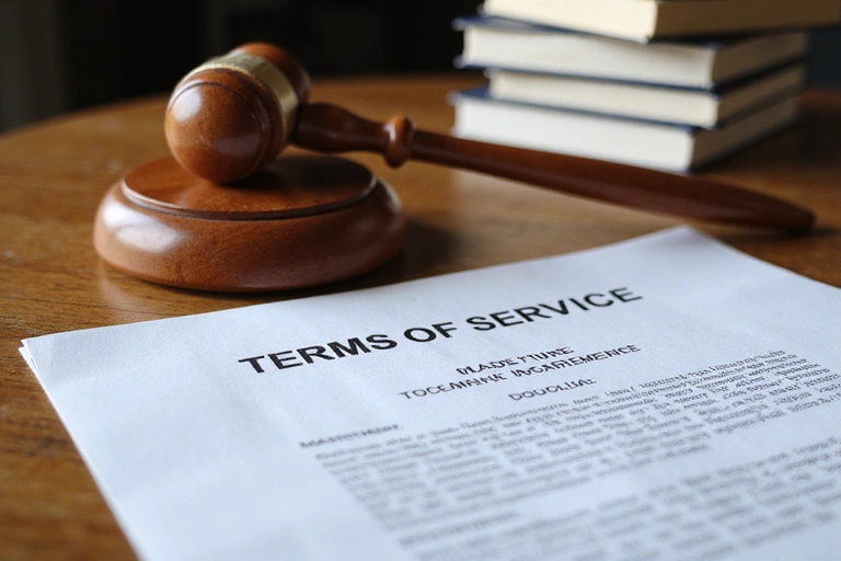 Legal documents and a gavel